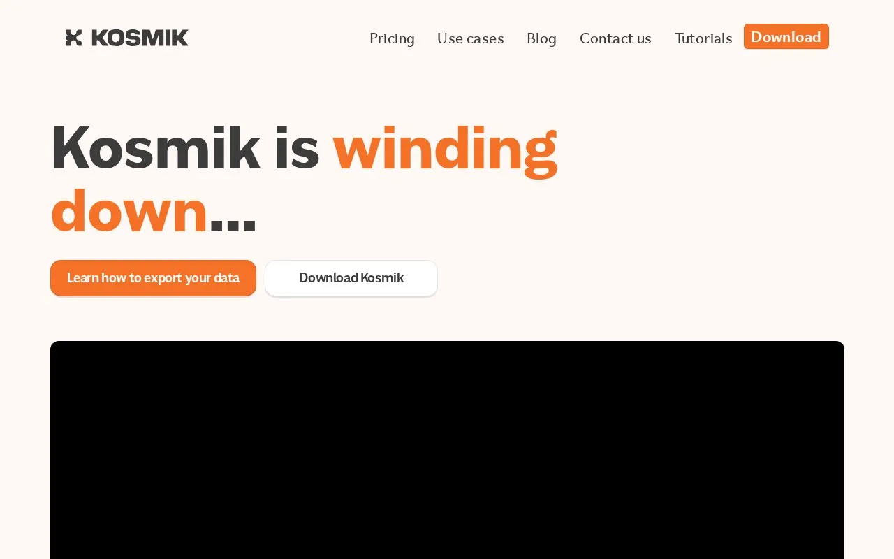 Kosmik homepage screenshot