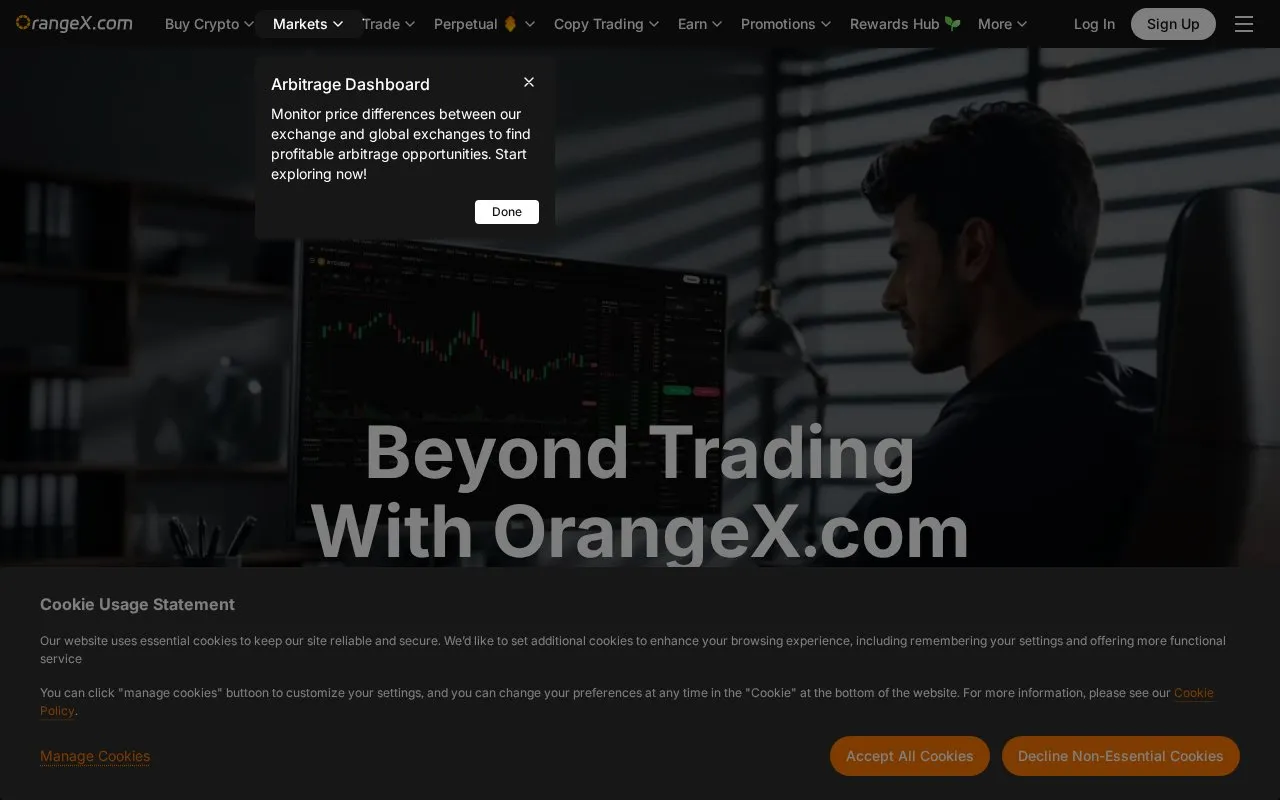 OrangeX homepage screenshot