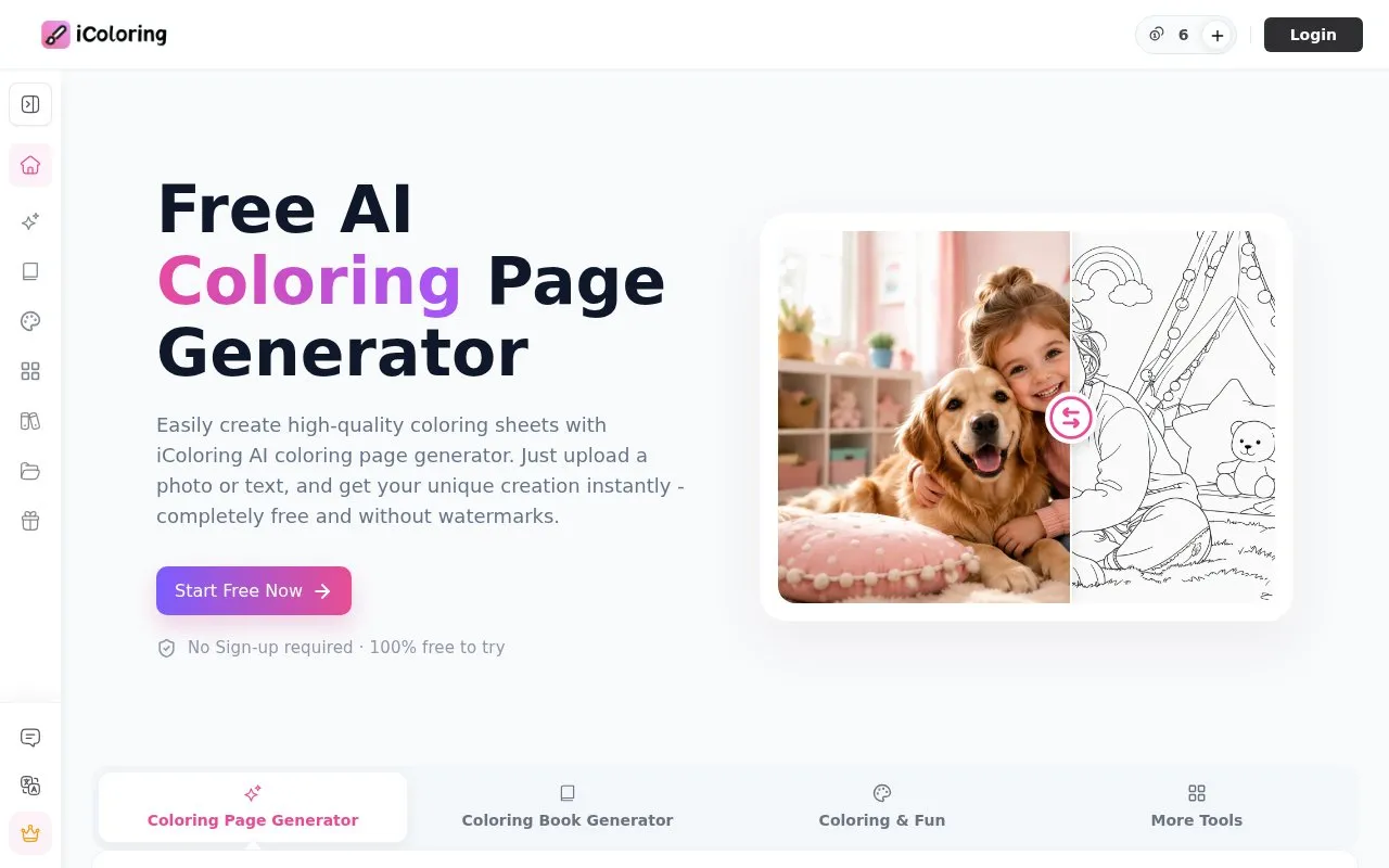 iColoring homepage screenshot