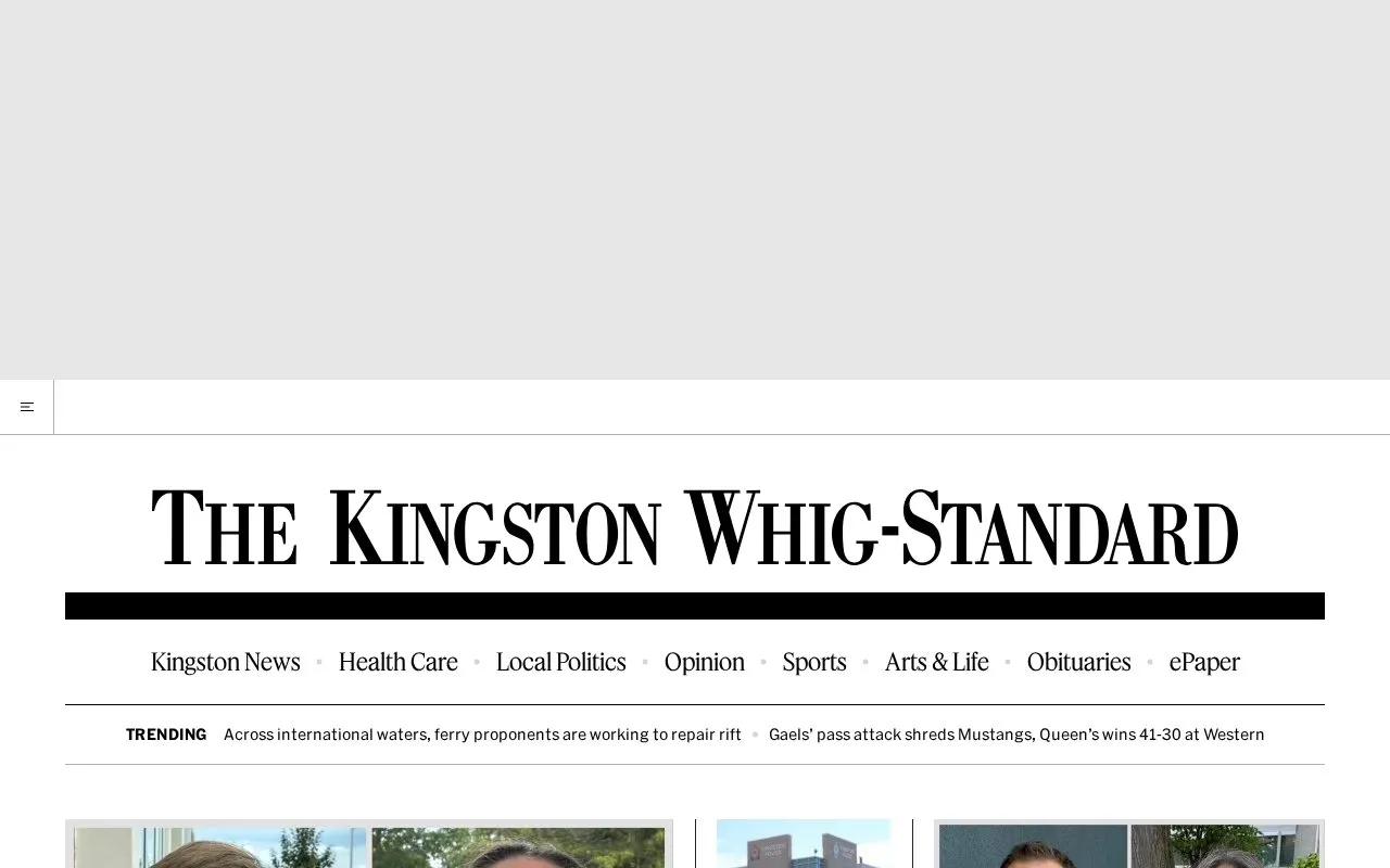 Kingston Whig-Standard homepage screenshot