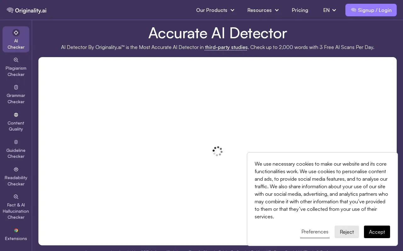 Originality.ai homepage screenshot