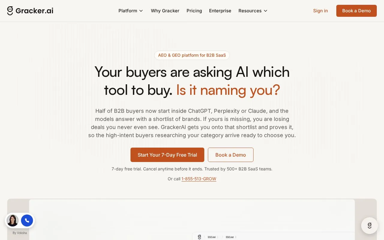 GrackerAI homepage screenshot