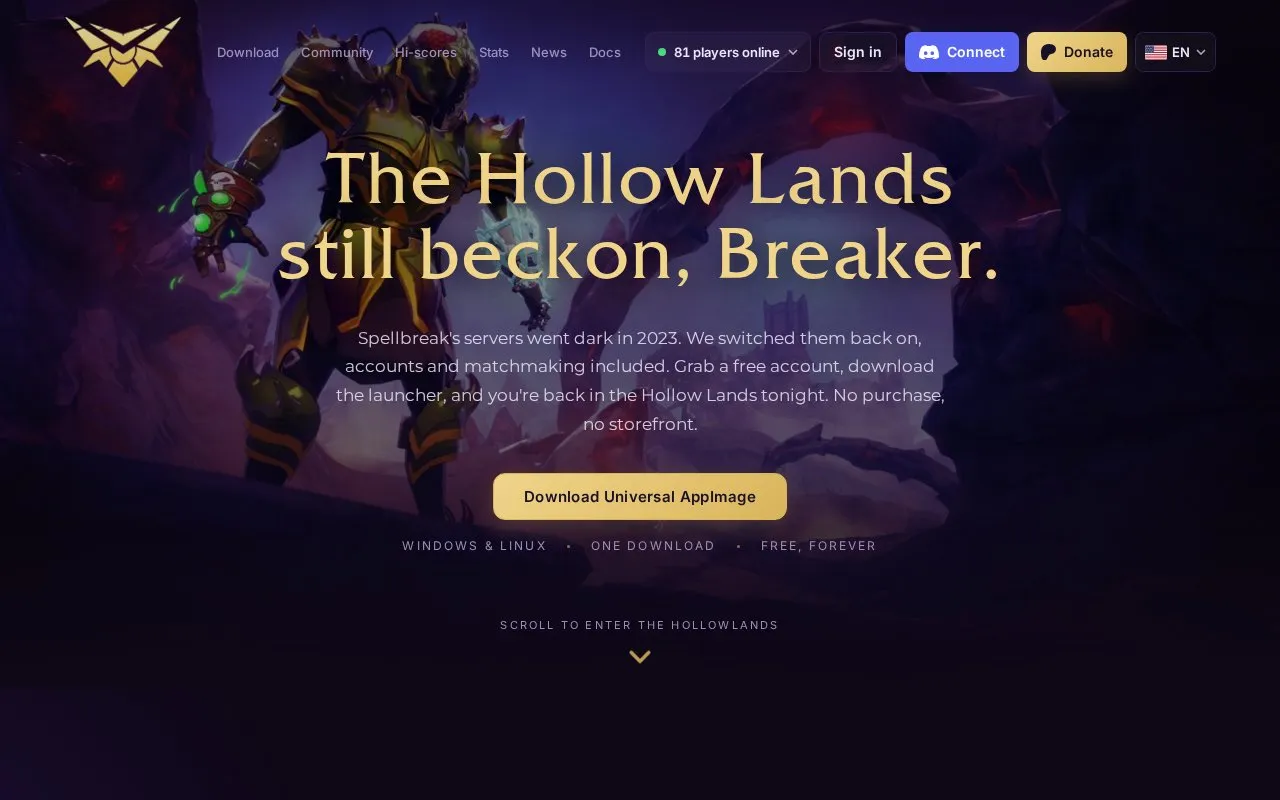 Elemental Fracture homepage screenshot
