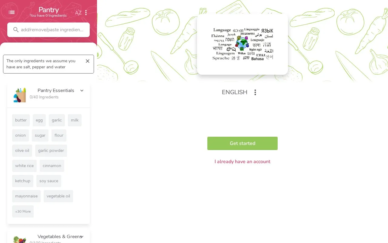 SuperCook homepage screenshot