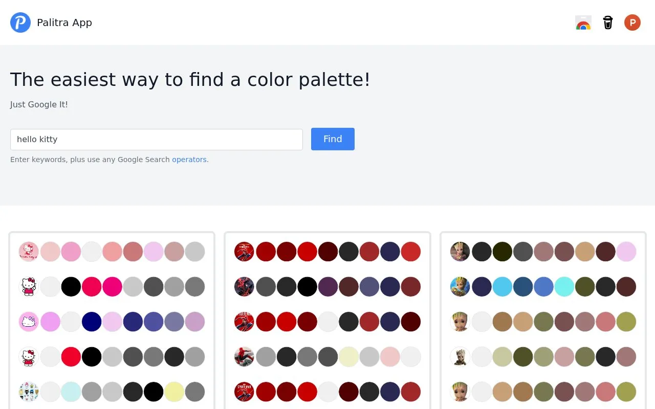 Palitra homepage screenshot