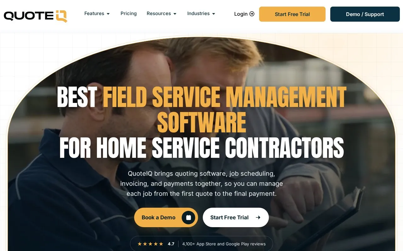 QuoteIQ homepage screenshot