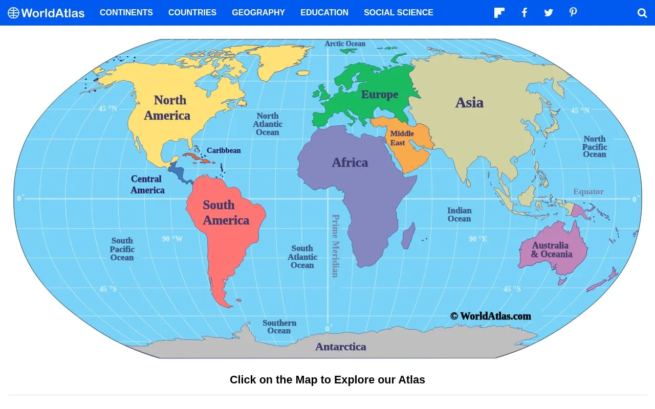 WorldAtlas homepage screenshot