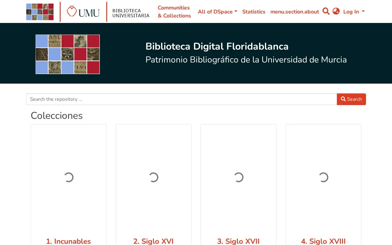 Biblioteca Digital Floridablanca homepage screenshot