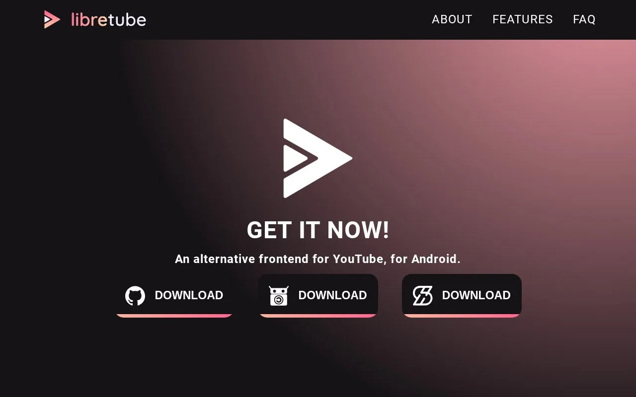 LibreTube homepage screenshot