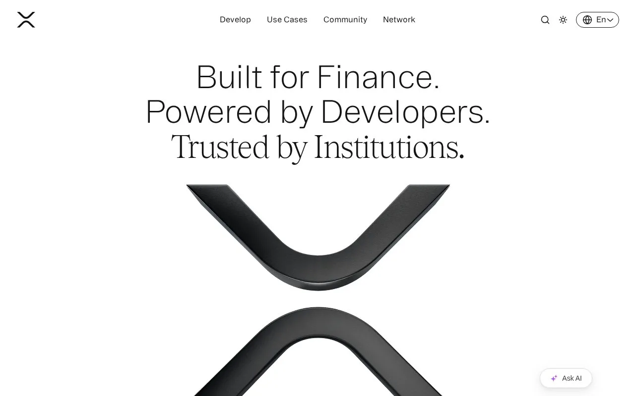 XRPL DEX homepage screenshot