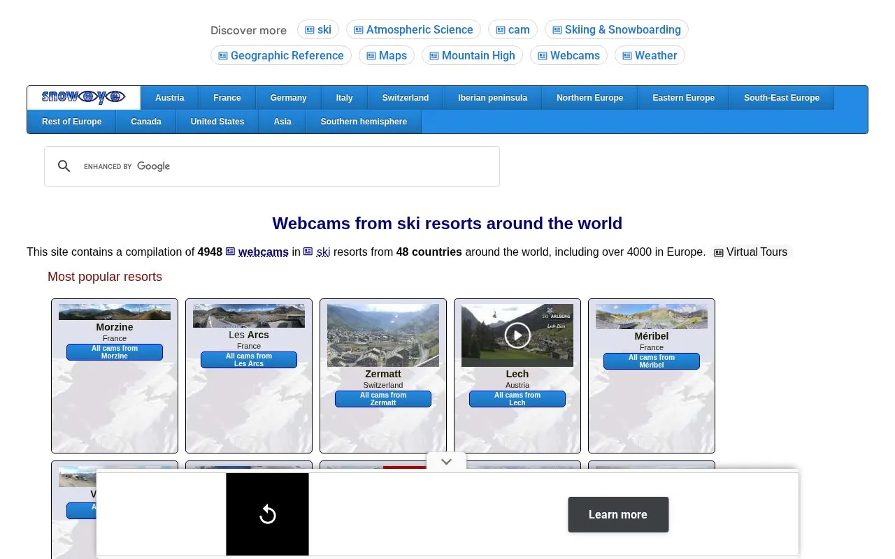 snoweye homepage screenshot
