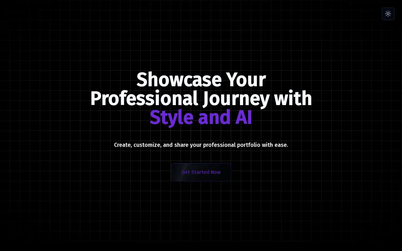 ChatProfolio homepage screenshot