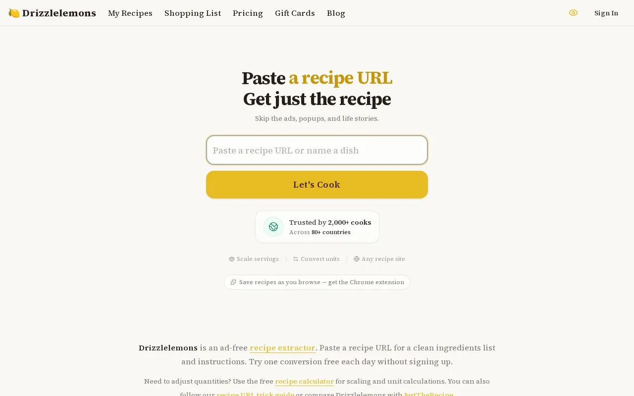 Drizzlelemons homepage screenshot