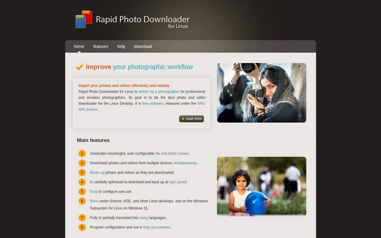 Rapid homepage screenshot
