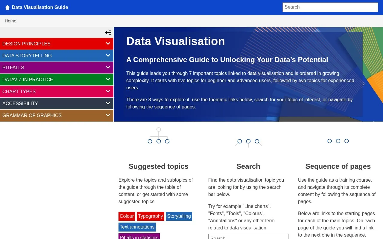 Data Visualization Guide homepage screenshot