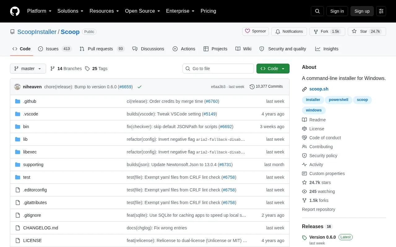 Scoop homepage screenshot
