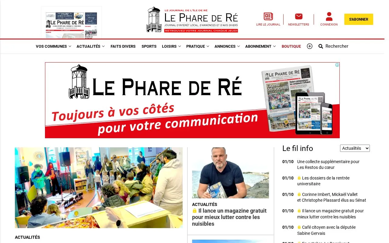 Le Phare de Ré homepage screenshot