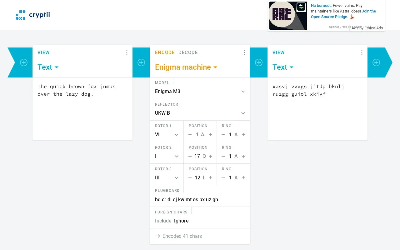 cryptii homepage screenshot