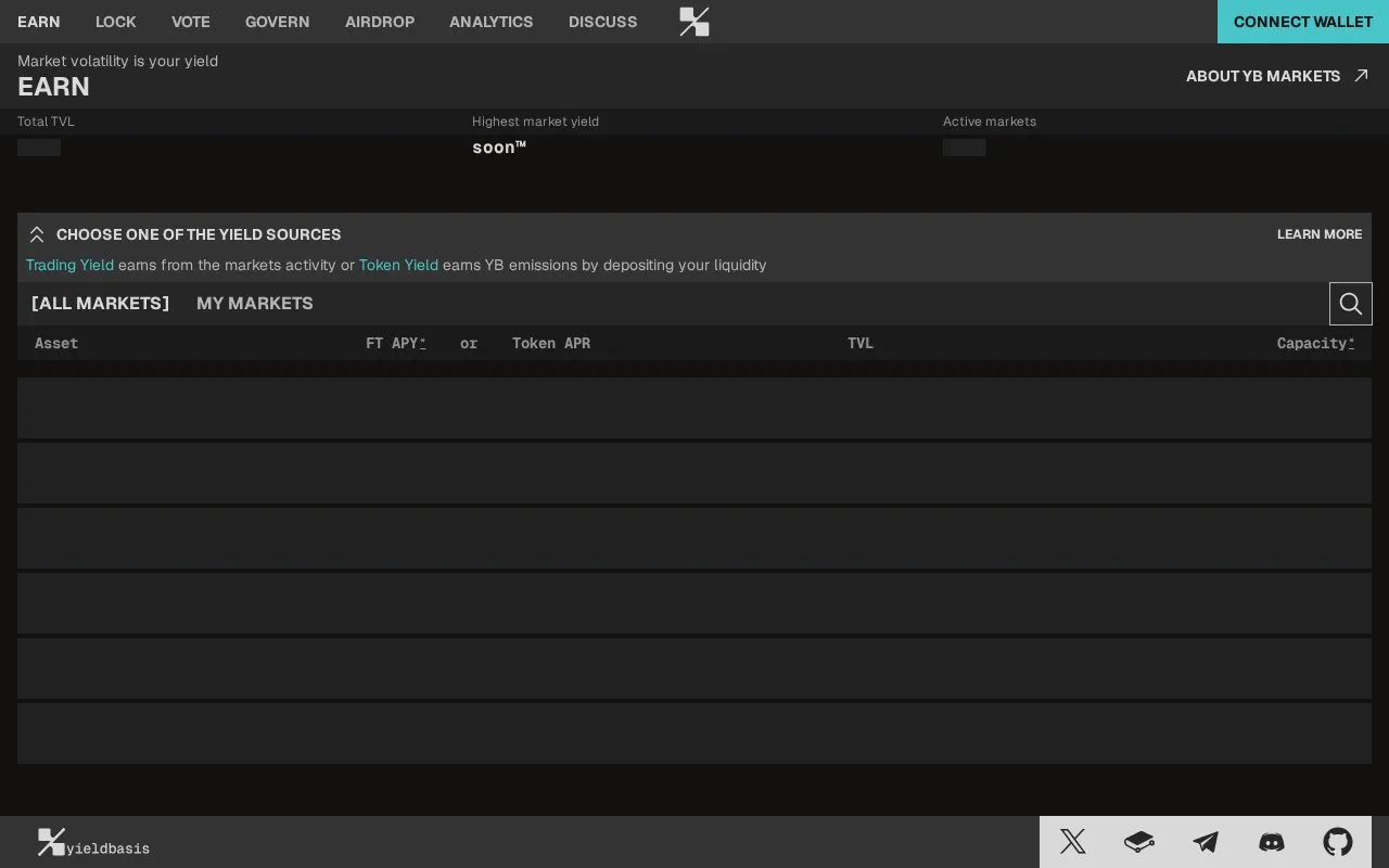 Yield Basis homepage screenshot