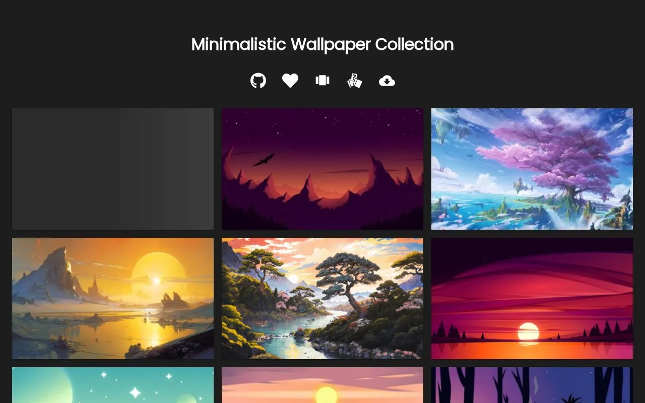 Minimalistic Wallpaper homepage screenshot