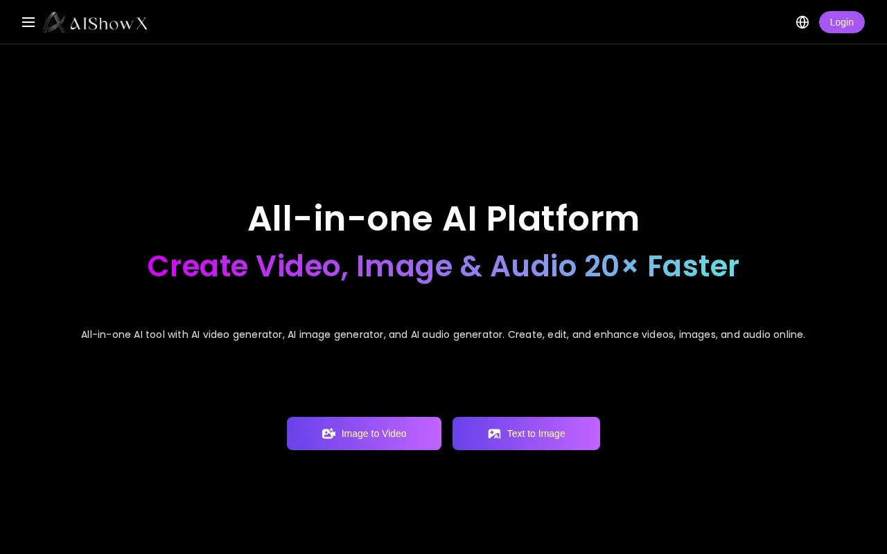 AIShowX homepage screenshot