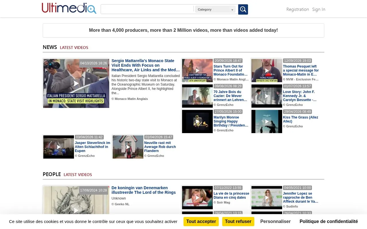 ultimedia homepage screenshot