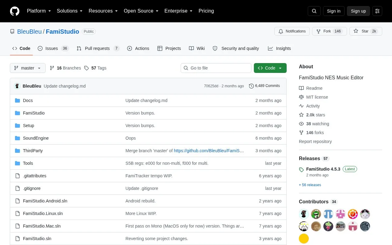 Fami Studio homepage screenshot