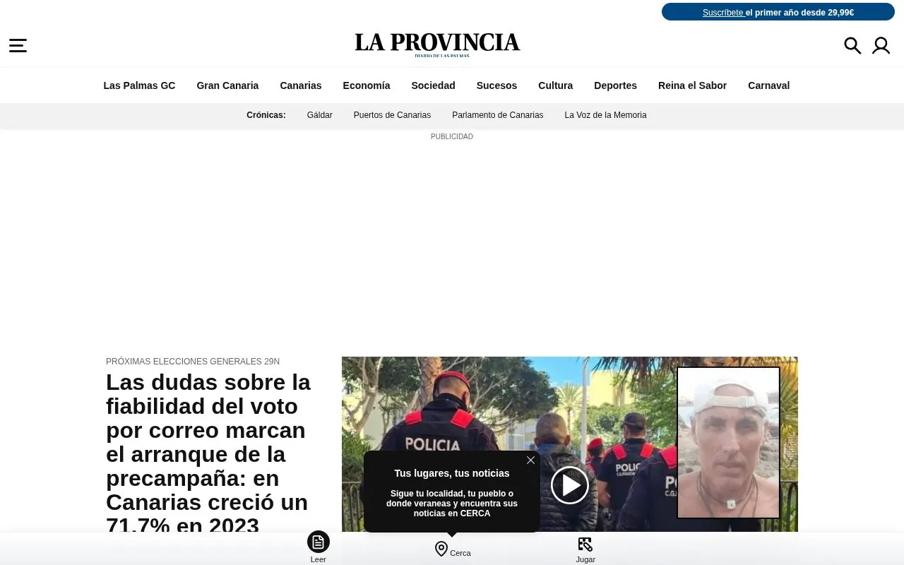 La Provincia homepage screenshot