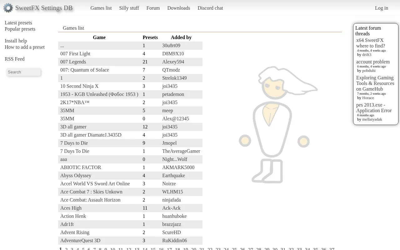 SweetFX homepage screenshot