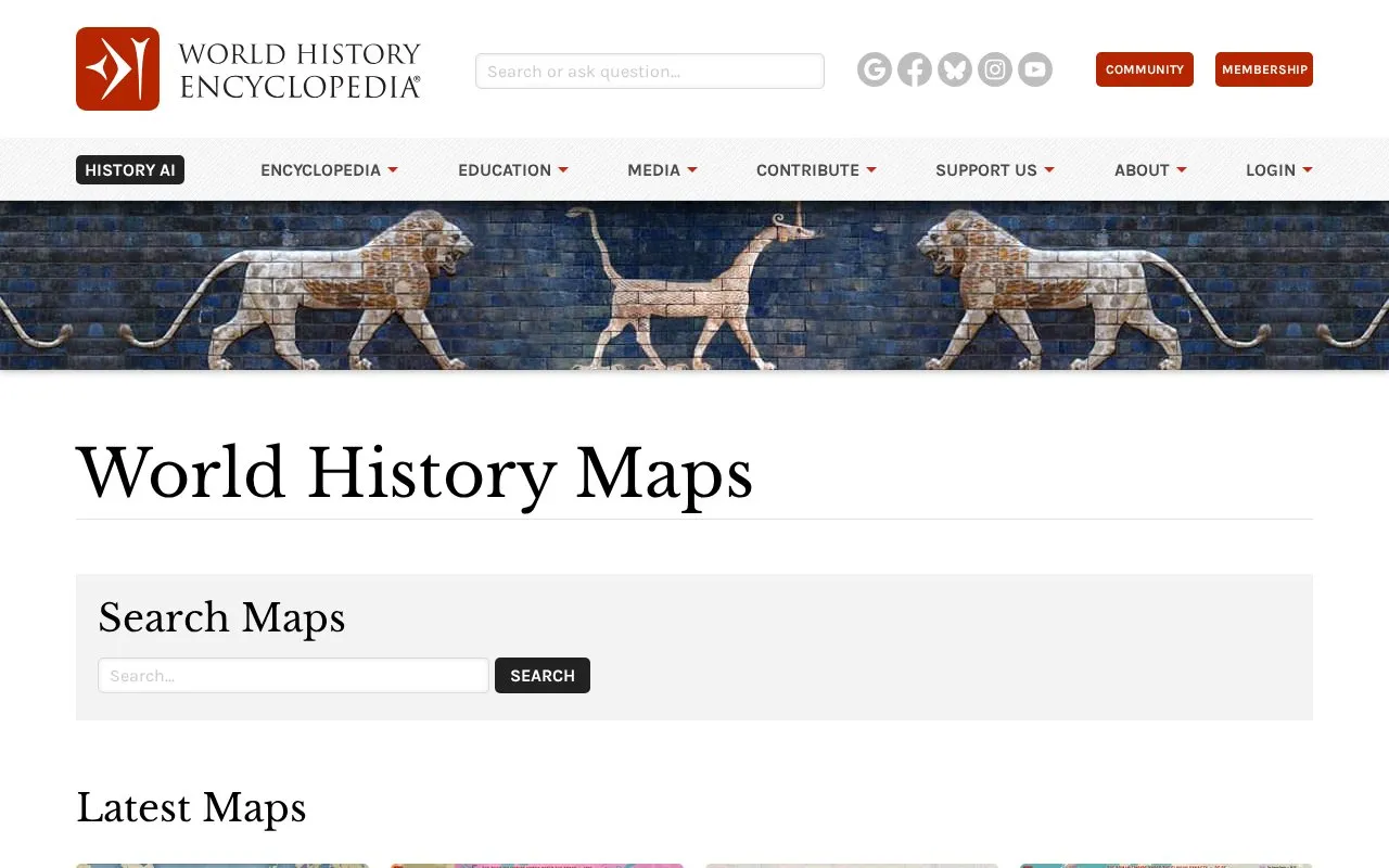 World History Maps homepage screenshot