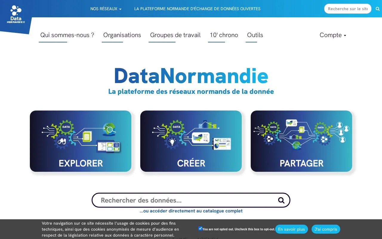 opendata.normandie.fr homepage screenshot