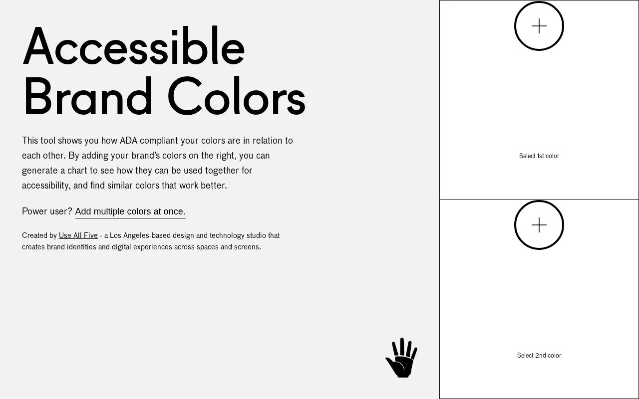 Accessible Brand Colors homepage screenshot