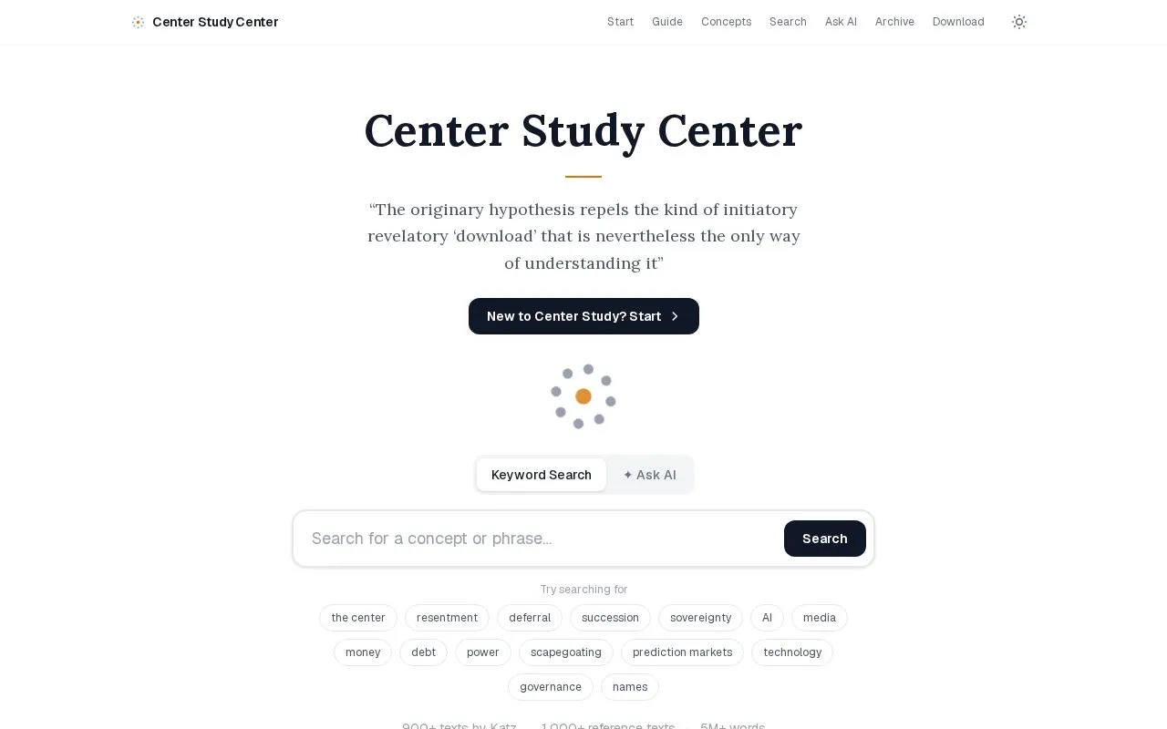Center Study homepage screenshot