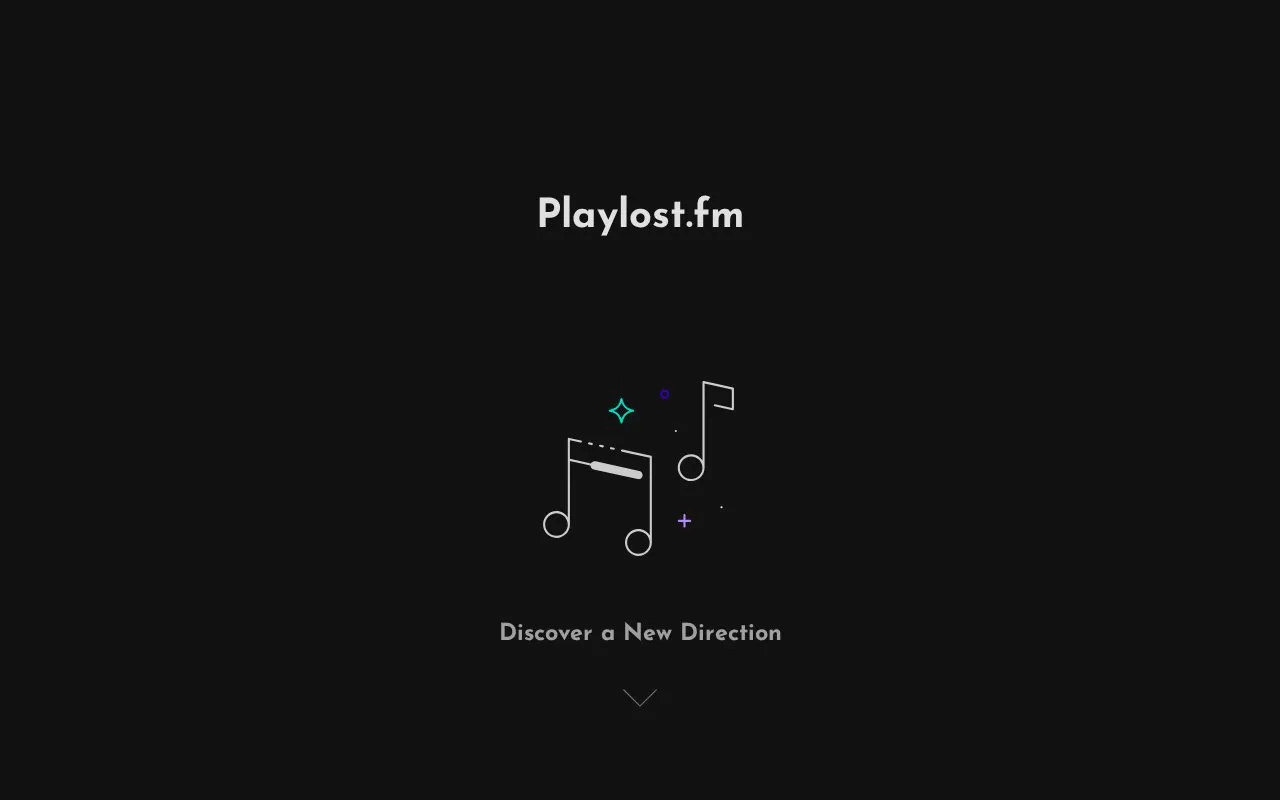 Playlost.fm homepage screenshot