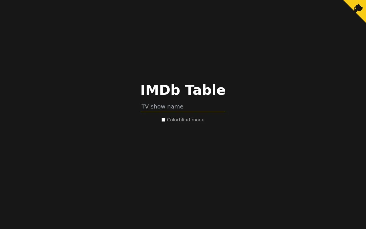 IMDb Table homepage screenshot