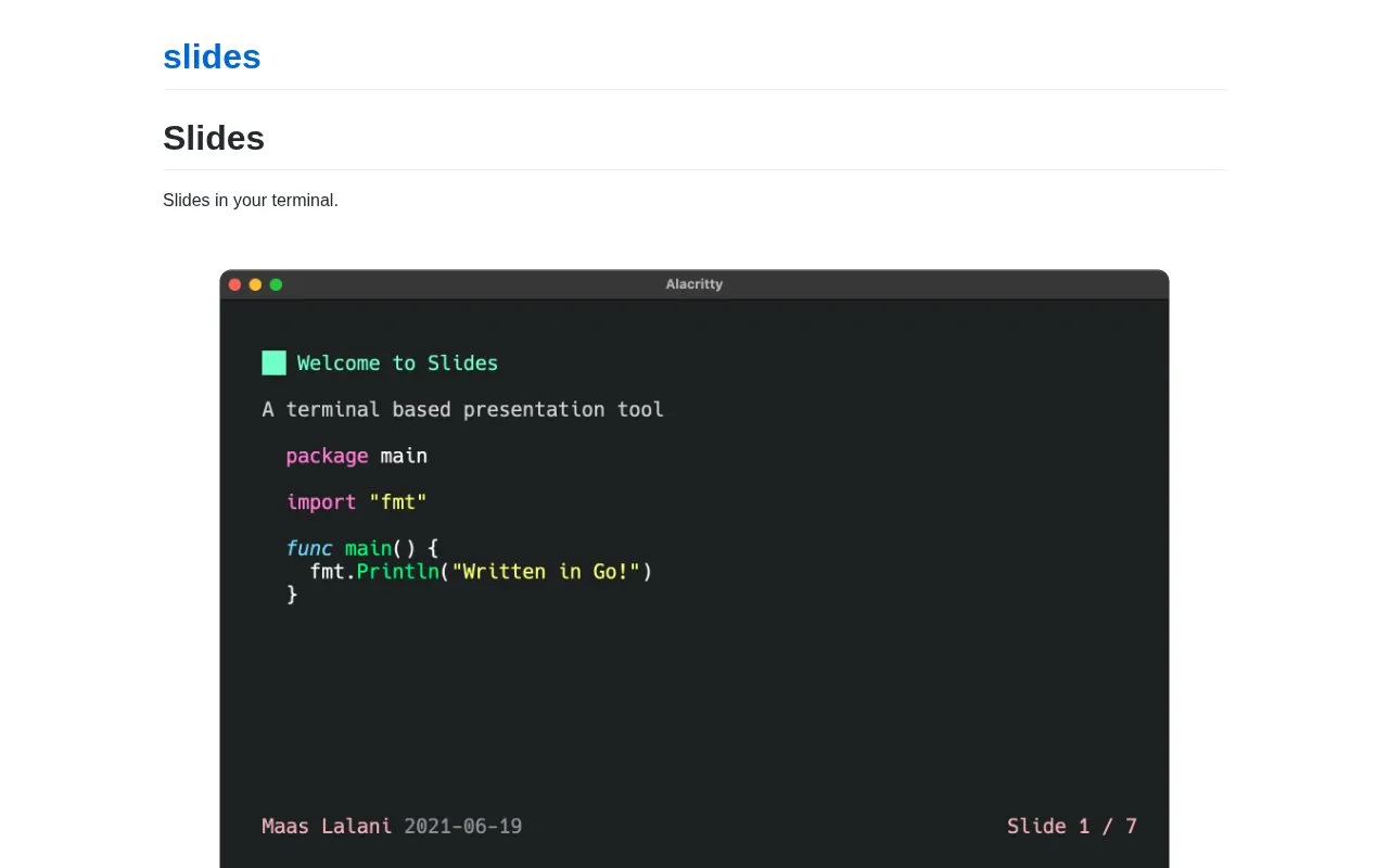 slides homepage screenshot