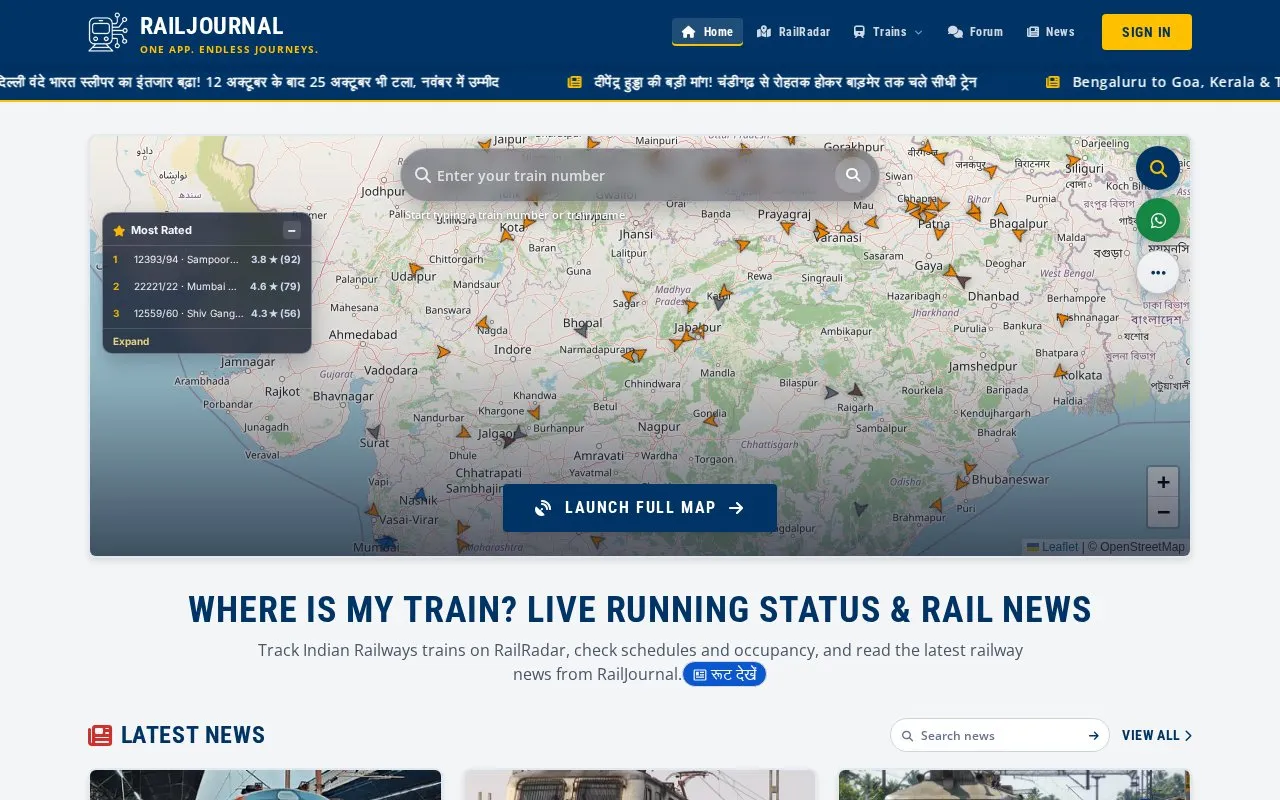 RailJournal homepage screenshot