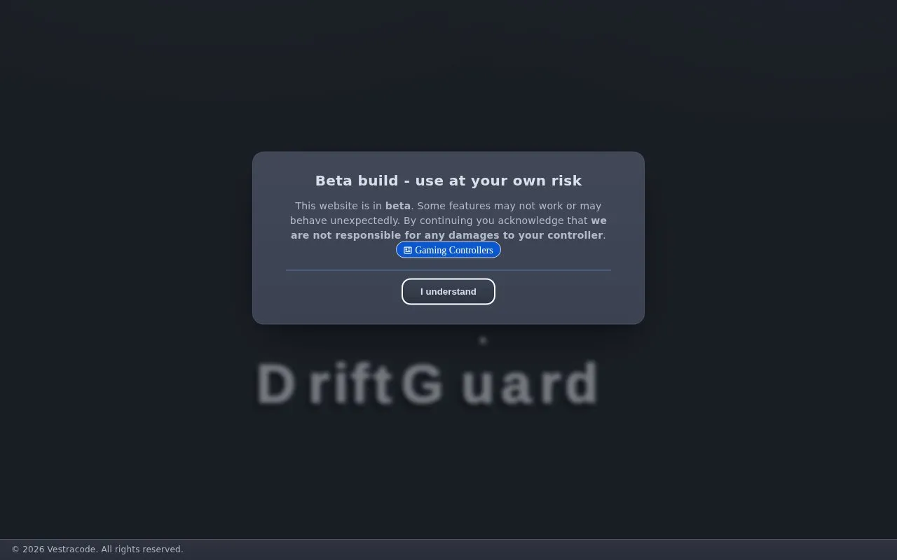 DriftGuard homepage screenshot
