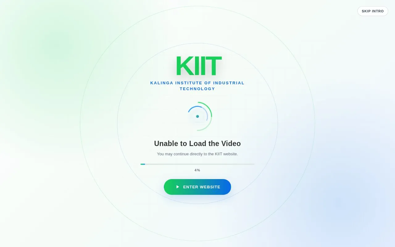 KIIT University homepage screenshot