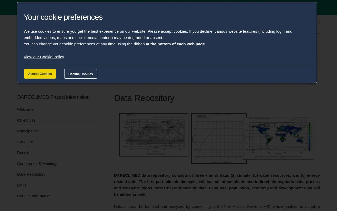 DARECLIMED homepage screenshot