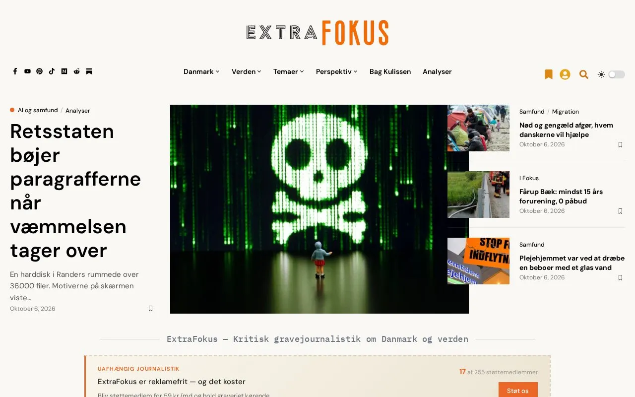 ExtraFokus homepage screenshot