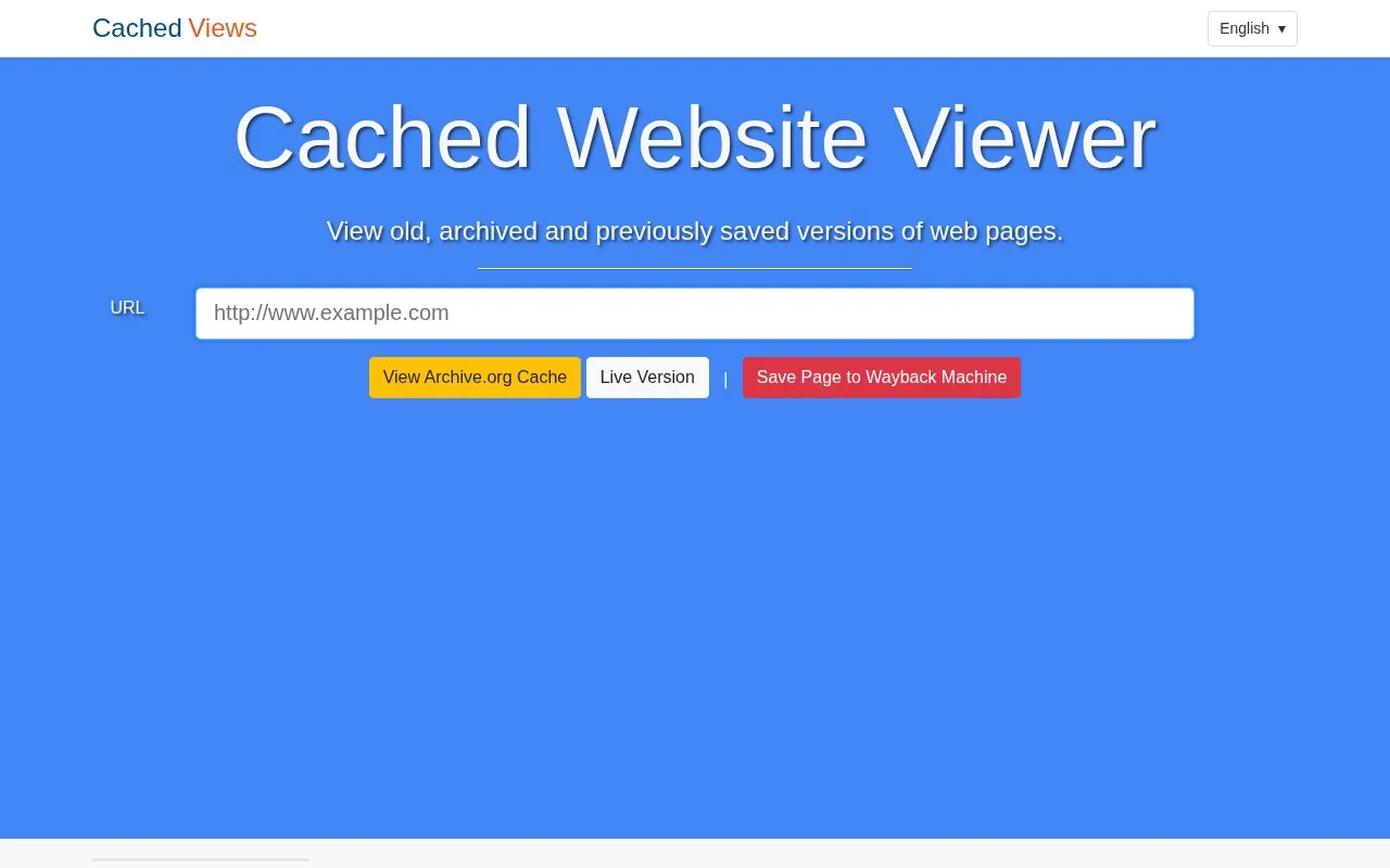 CachedViews.com homepage screenshot