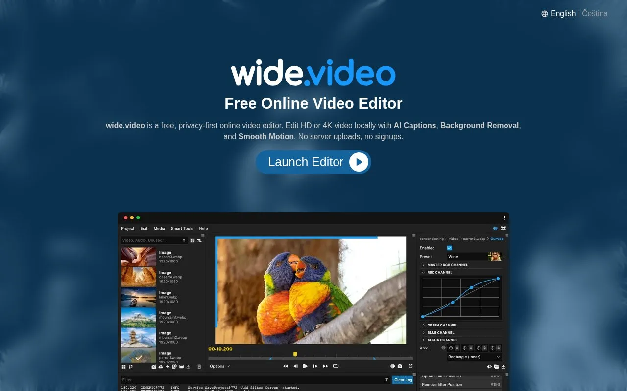 wide.video homepage screenshot