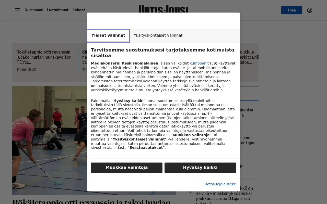 Uutis-Jousi homepage screenshot