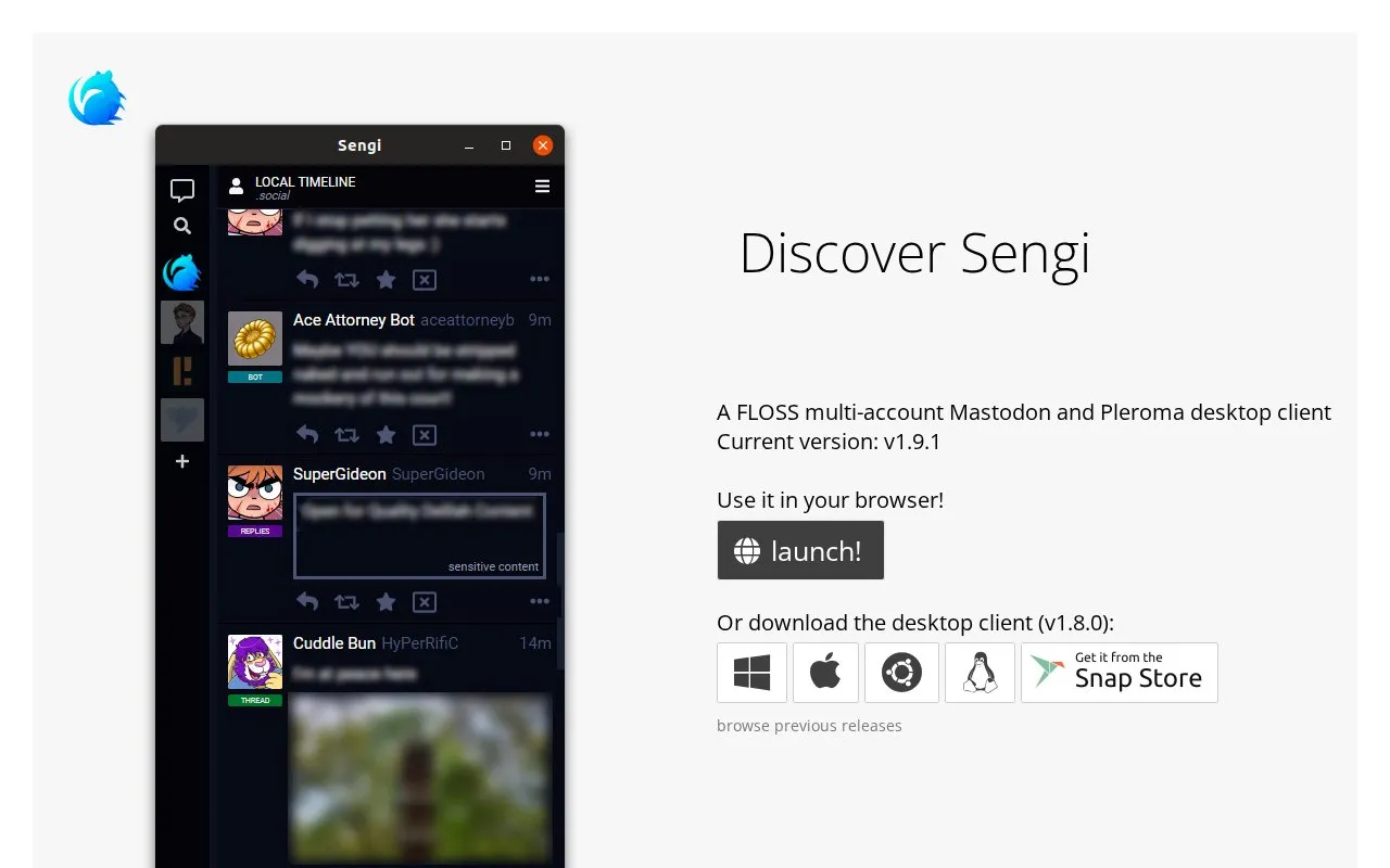 Sengi homepage screenshot