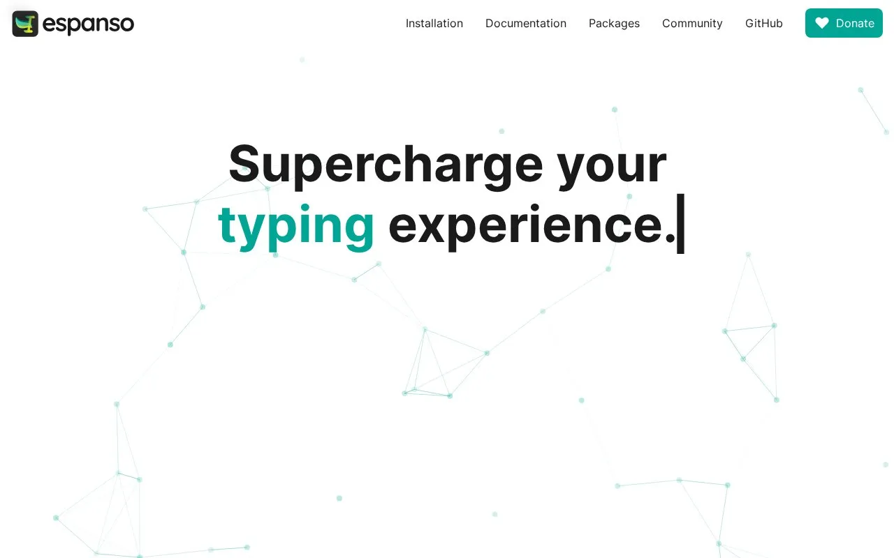 Espanso homepage screenshot