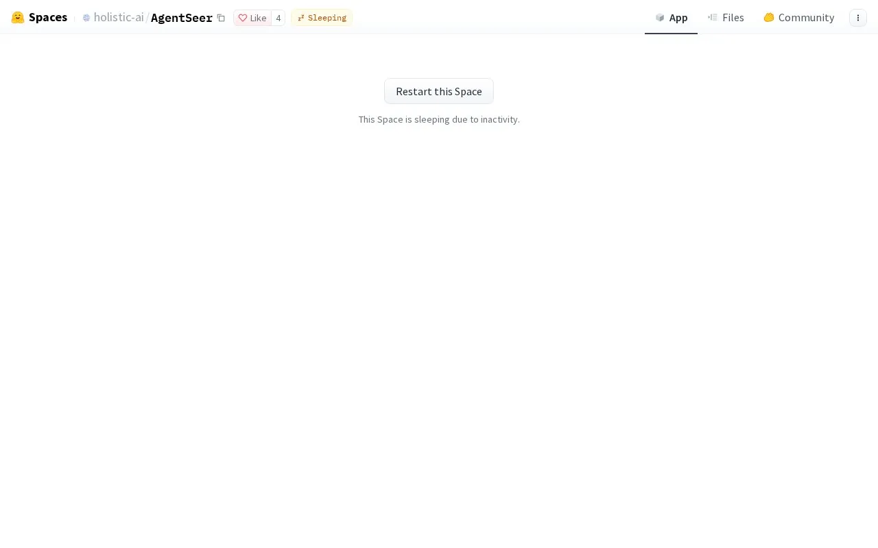 AgentSeer homepage screenshot