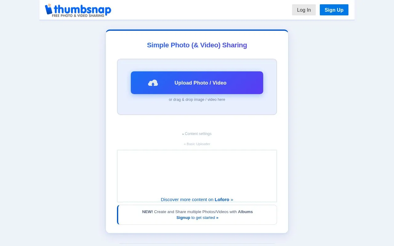 ThumbSnap homepage screenshot