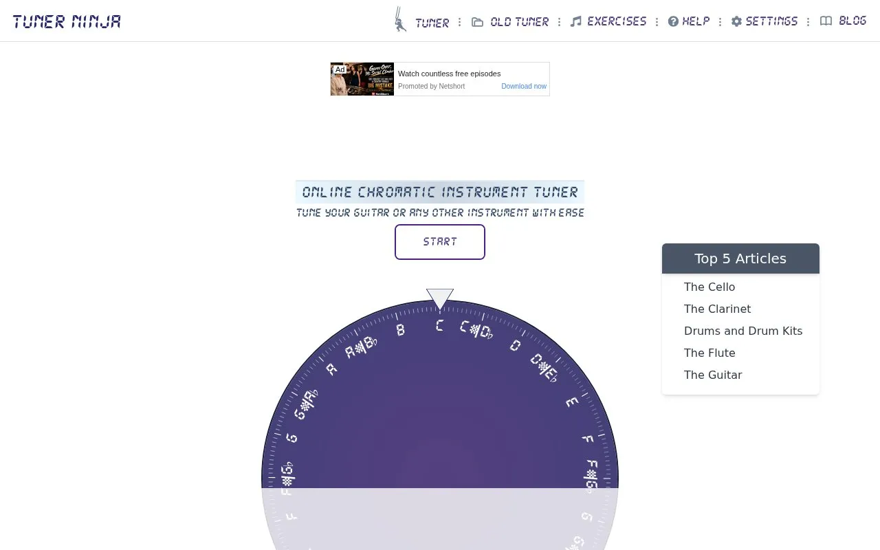 Tuner Ninja homepage screenshot