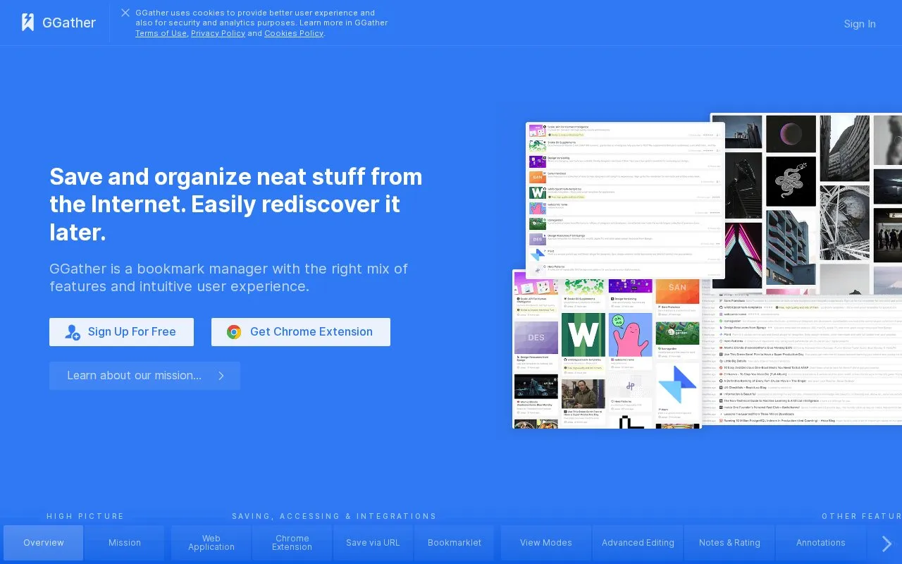 GGather homepage screenshot